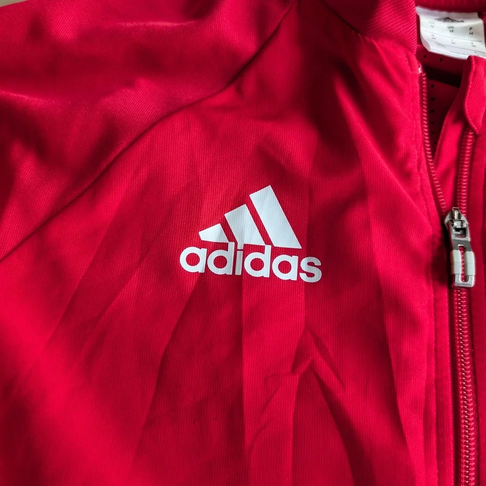 Adidas New York Red Bulls Soccer Track Jacket Mens Medium Red Full Zip Climacool